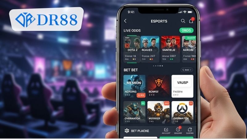 Sự tiện lợi của ứng dụng di động DR88 theo dõi E-sports