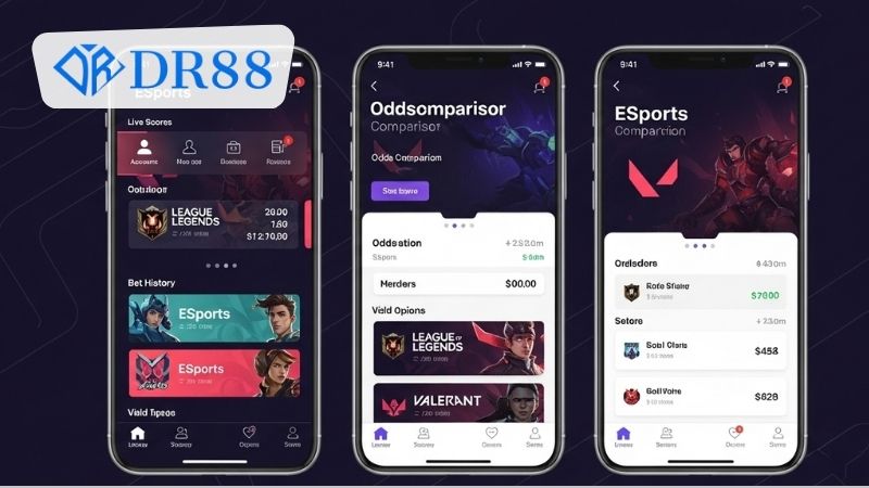 Cách sử dụng ứng dụng di động DR88 theo dõi E-sports