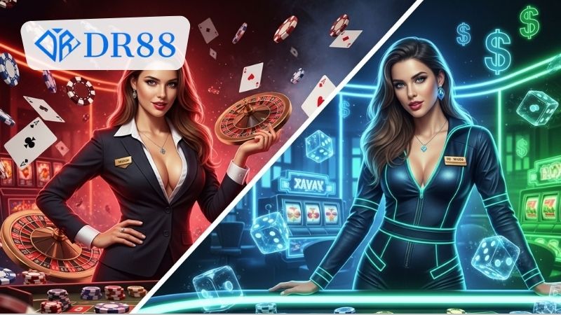 DR88 so với Betvisa về dịch vụ casino game